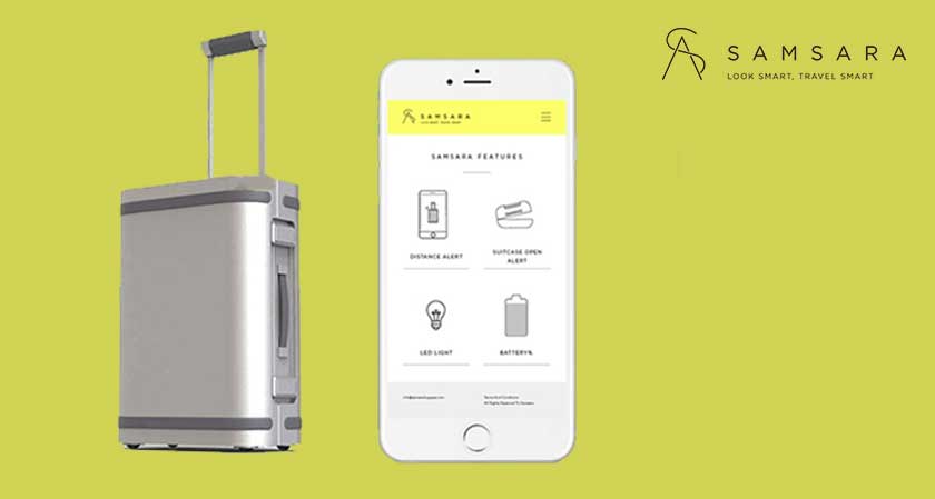 Technically speaking, Samsara’s smart suitcase can prevent lost luggage problems while travelling