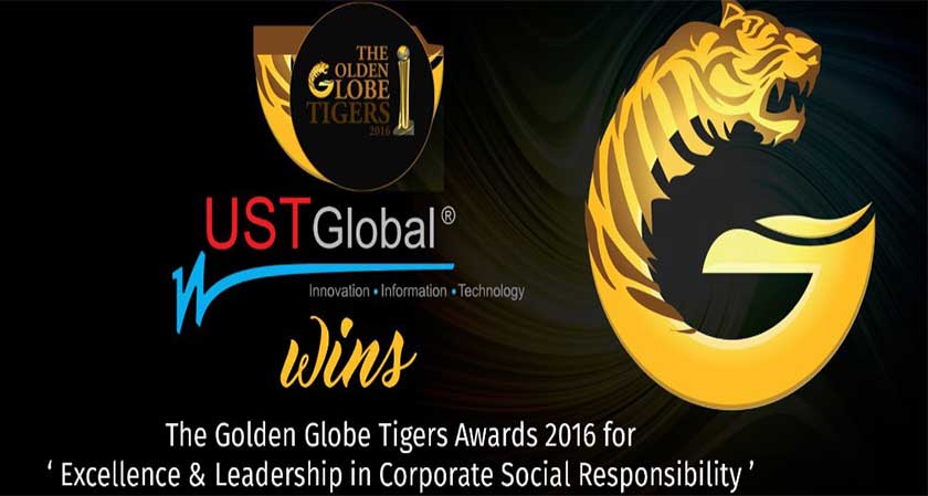 UST Global wins Golden Globe Tigers Award 2017 for  ‘Excellence and Leadership in Corporate Social Responsibility’