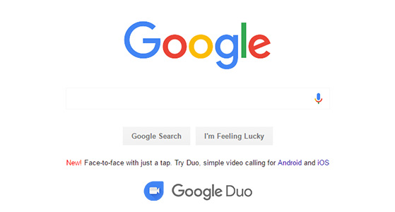 The Google Duo app will soon be advertised on Google.com home page