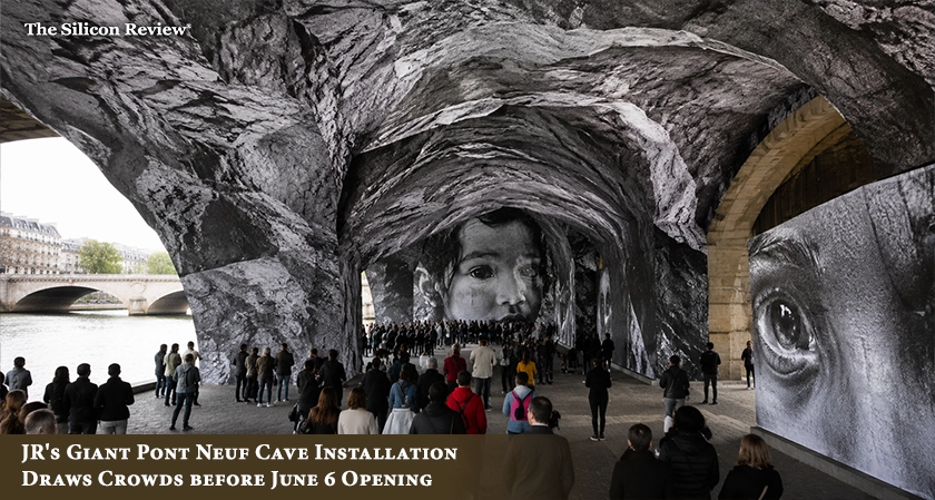 JR's Giant Pont Neuf Cave Installation Draws Crowds before June 6 Opening