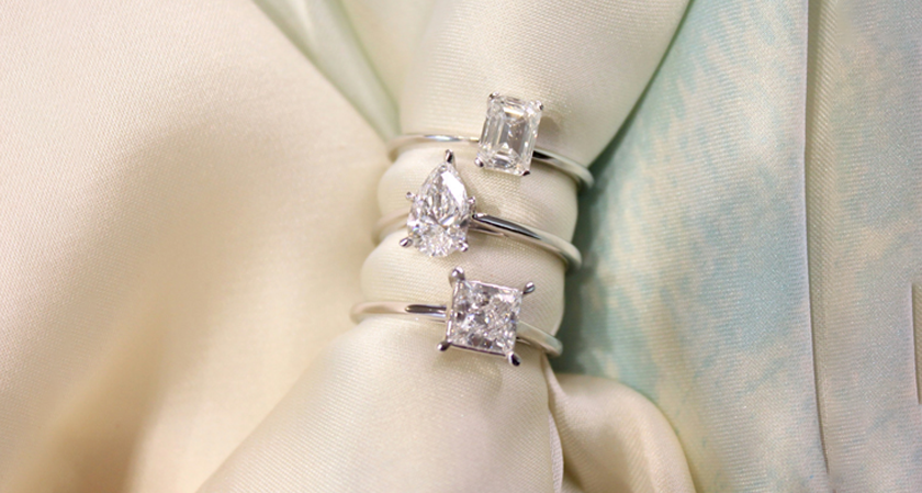 Pairing Hidden Halo Designs With Fancy Diamond Cuts at Rare Carat