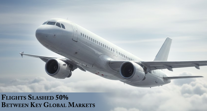 Flights Slashed 50% between Key Global Markets