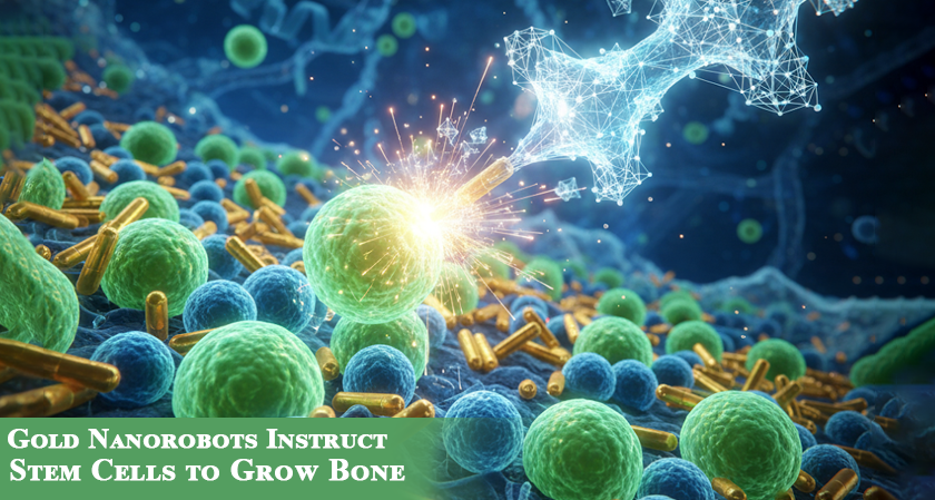 Gold Nanorobots Instruct Stem Cells to Grow Bone