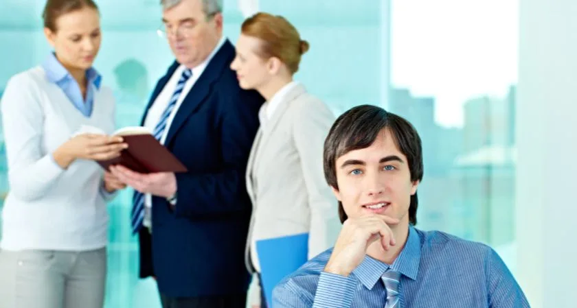 Executive reviewing documents with clarity-focused