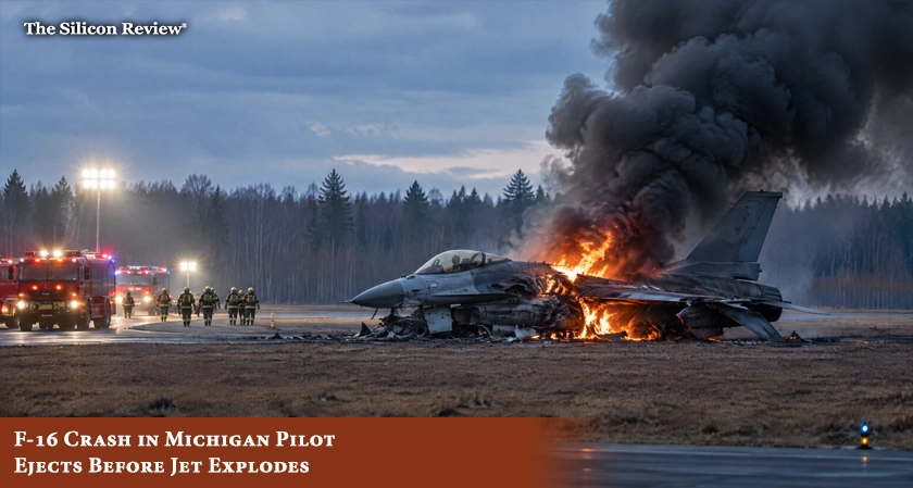 Military F-16 Fighter Jet Crashes and Bursts into Flames in Michigan during Training Exercise