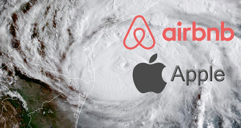 Relief efforts for Hurricane Harvey: Apple and Airbnb