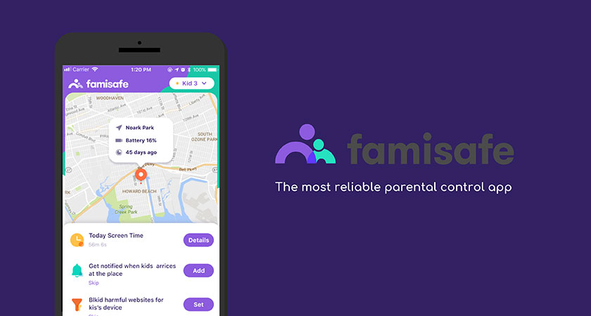 Keep your kids safer and protect them from digital hazards with FamiSafe’s parental control and Location Tracking tools