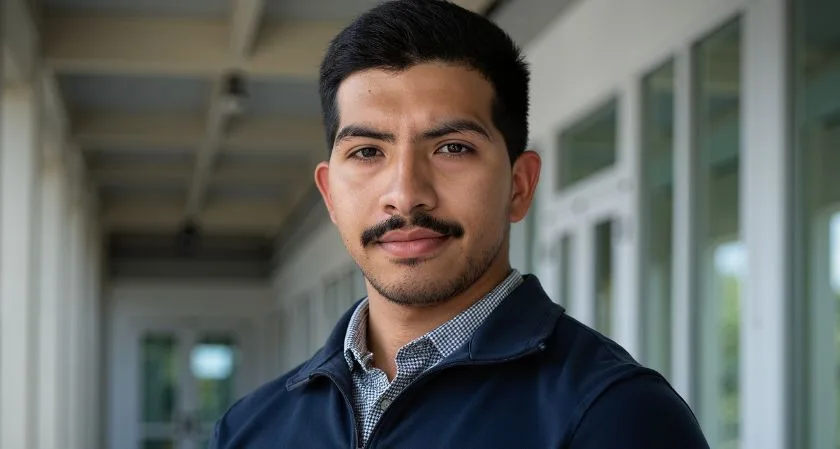 Field engineer Gabriel Jaramillo managing the Northwood High School construction project in Maryland
