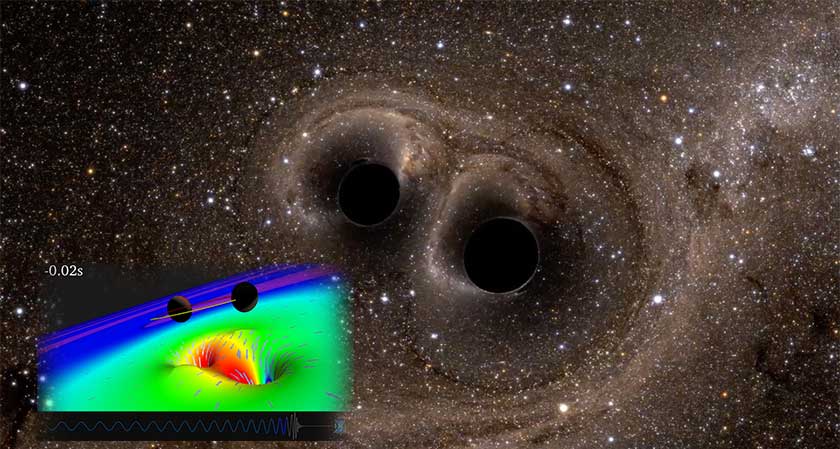 Gigantic black holes merge to produce gravitational waves 