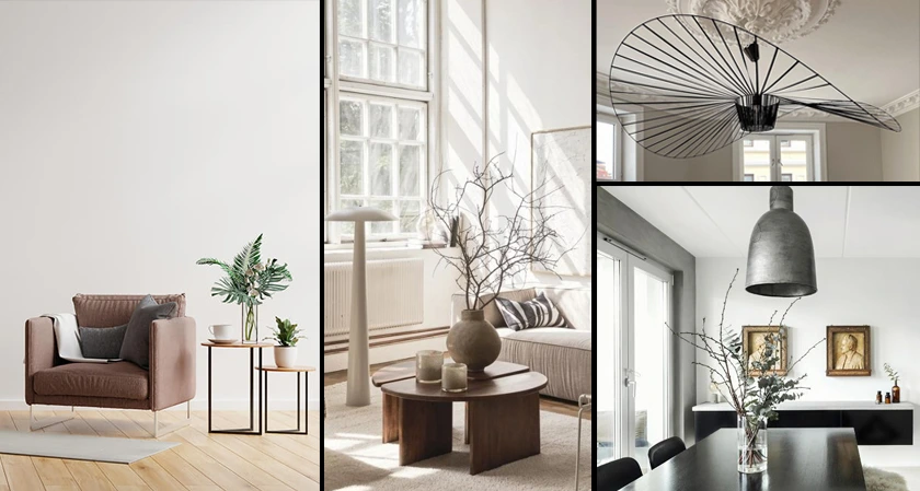 Modern Scandinavian home interior design characterized by an