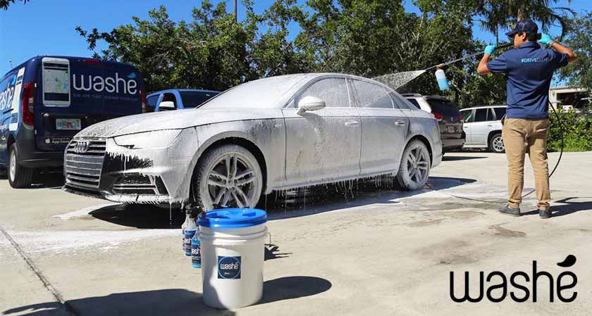 The on demand car washing app from USA: Washé