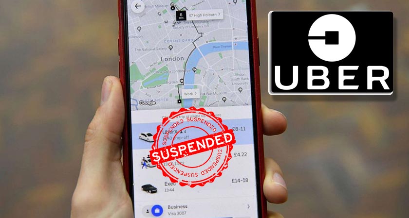 Uber’s license has been suspended in London