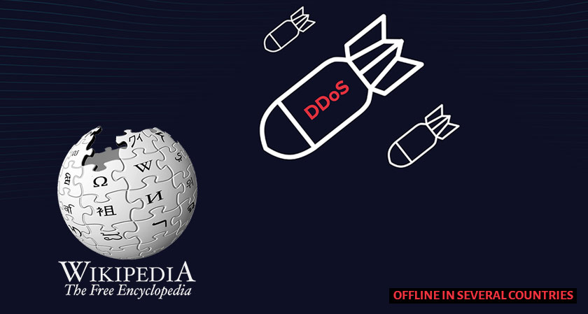 Wikipedia suffers a vicious DDoS attack, taken offline in several countries